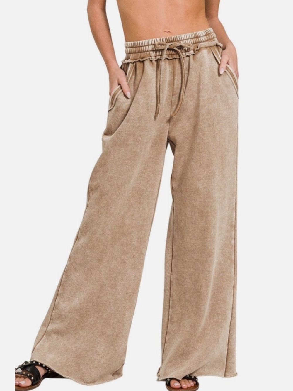 Zenana women’s wide leg pants (Camel)